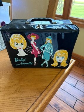 Vintage Barbie and Francie Black Vinyl Lunch Box